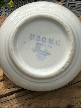 Vintage WWII Era USQMC Army Quartermaster Corps Military Mess Bowl